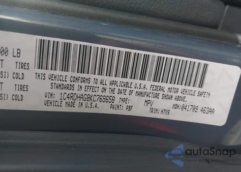 2019 Dodge Durango Sxt Rwd from USA, damaged, VIN 1C4RDHAG8KC769658